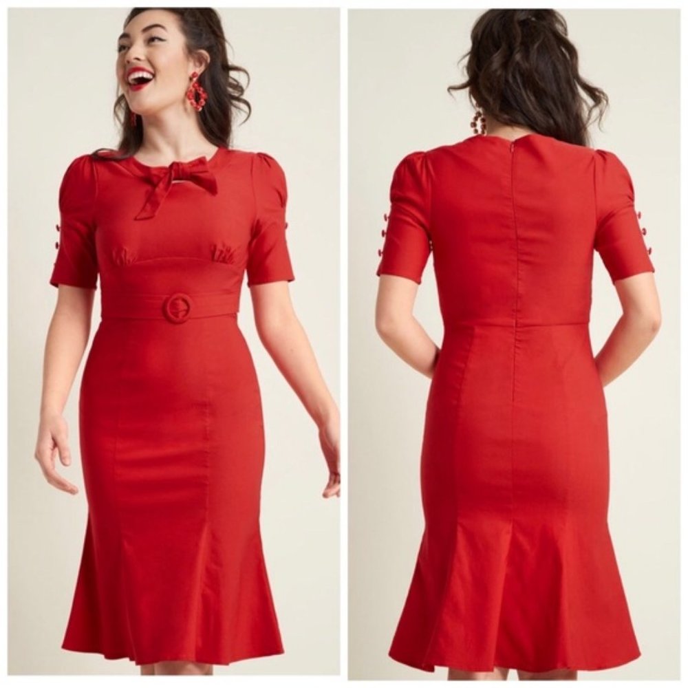 Modcloth Miss Lulo Sentimental Red Dress